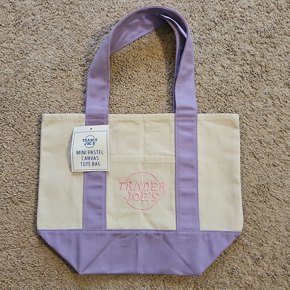 NEW! Trader Joe's Purple Mini Canvas Tote
